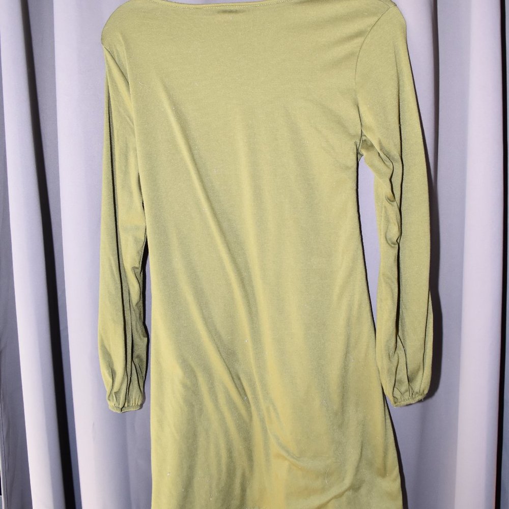 Green Long Sleeve Dress with tie
